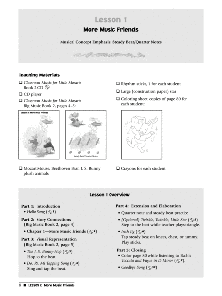 Classroom Music for Little Mozarts -- Curriculum Book & CD, Book 2
