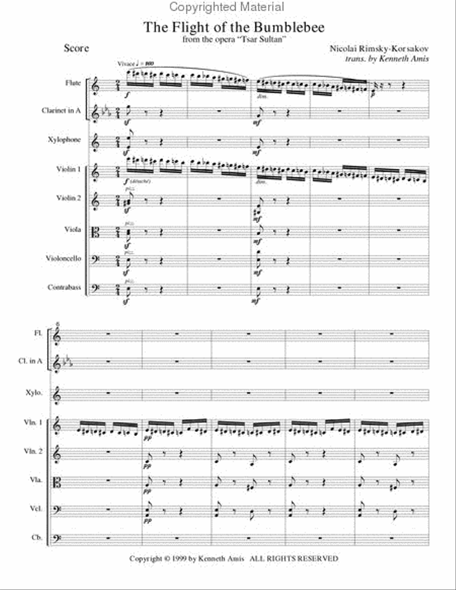 The Flight of the Bumblebee Small Ensemble scores gallery preview page 2
