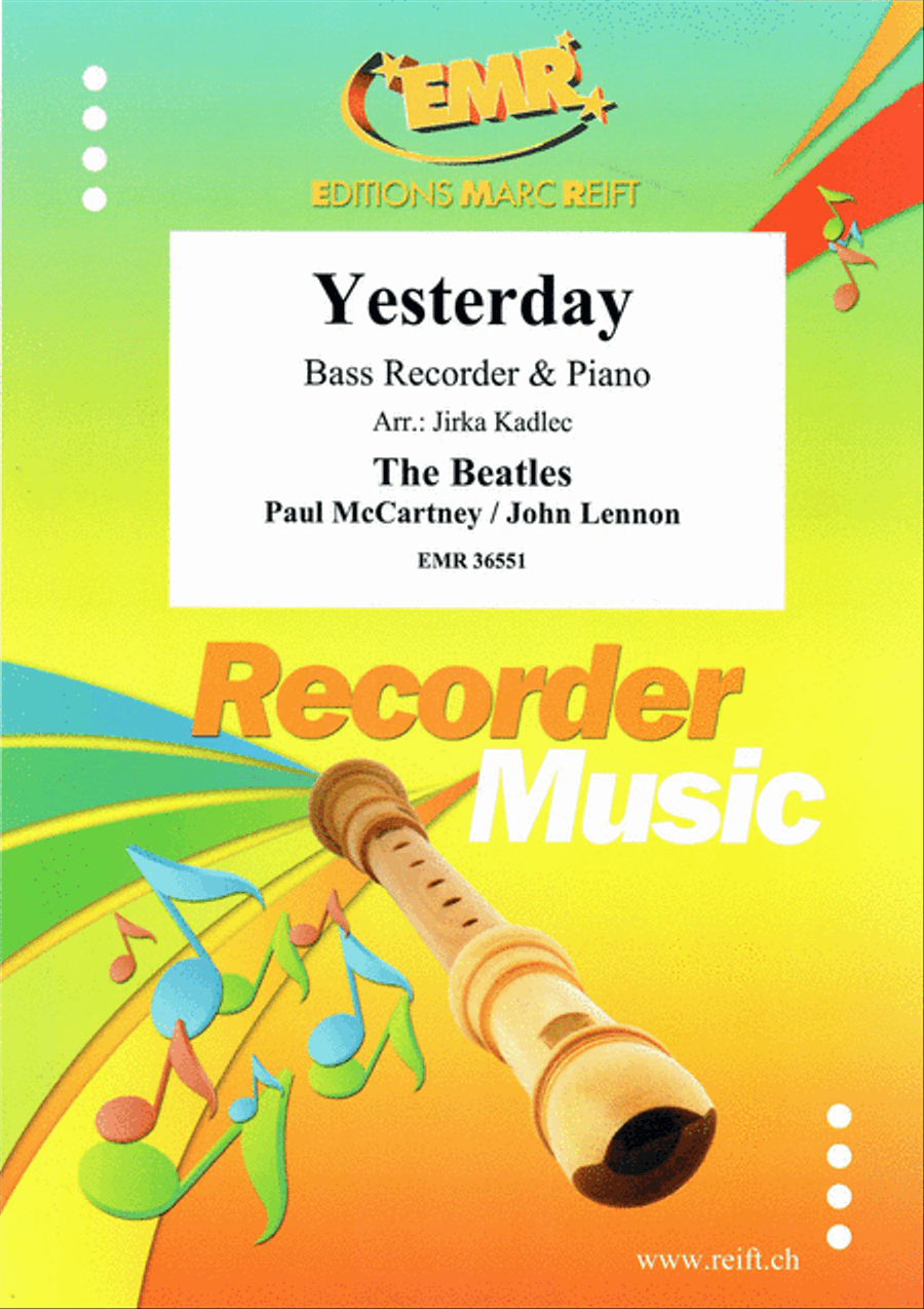 Yesterday Bass Recorder scores gallery preview page 1