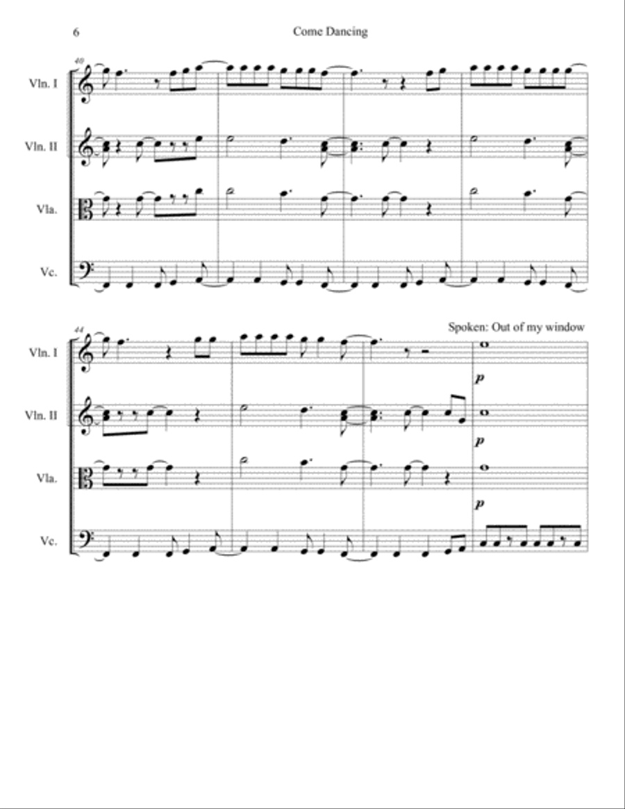 Come Dancing String Quartet scores gallery preview page 6