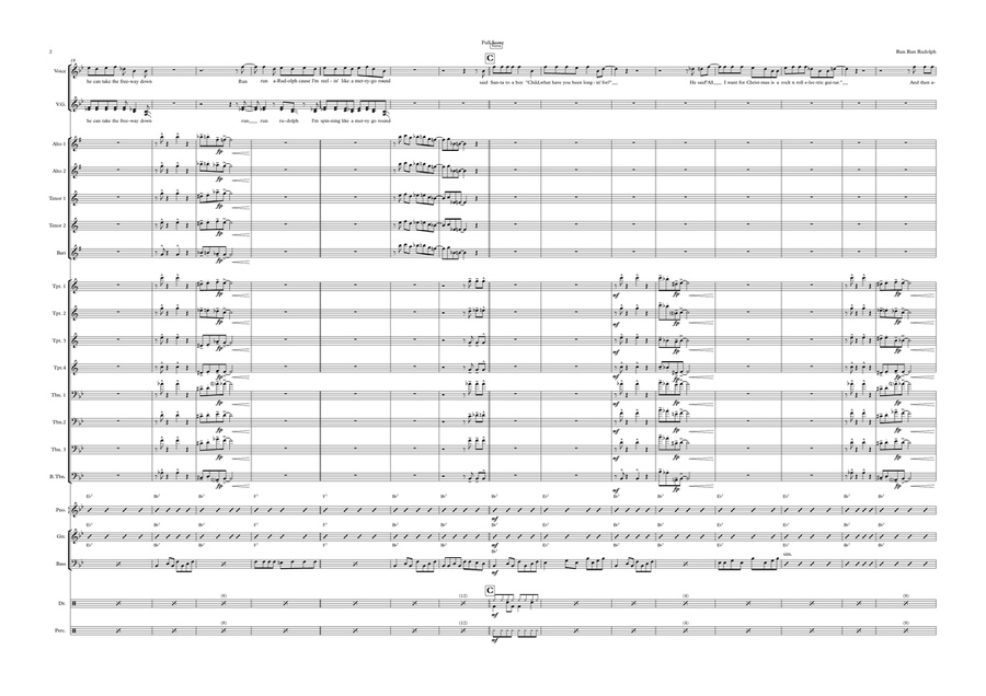 Run Rudolph Run Jazz Ensemble scores gallery preview page 2
