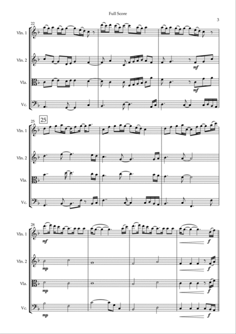 Paradise Paradise String Quartet scores gallery preview page 3
