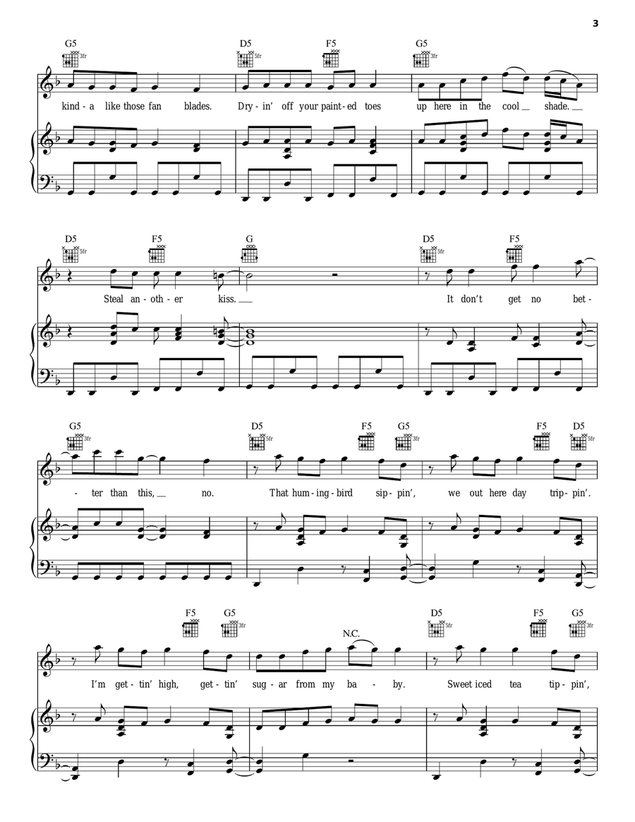 Honeysuckle Lazy Piano, Vocal, Guitar scores gallery preview page 3