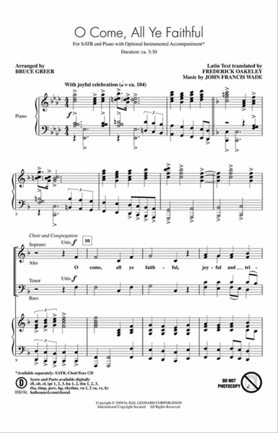 O Come, All Ye Faithful 4-Part scores gallery preview page 2