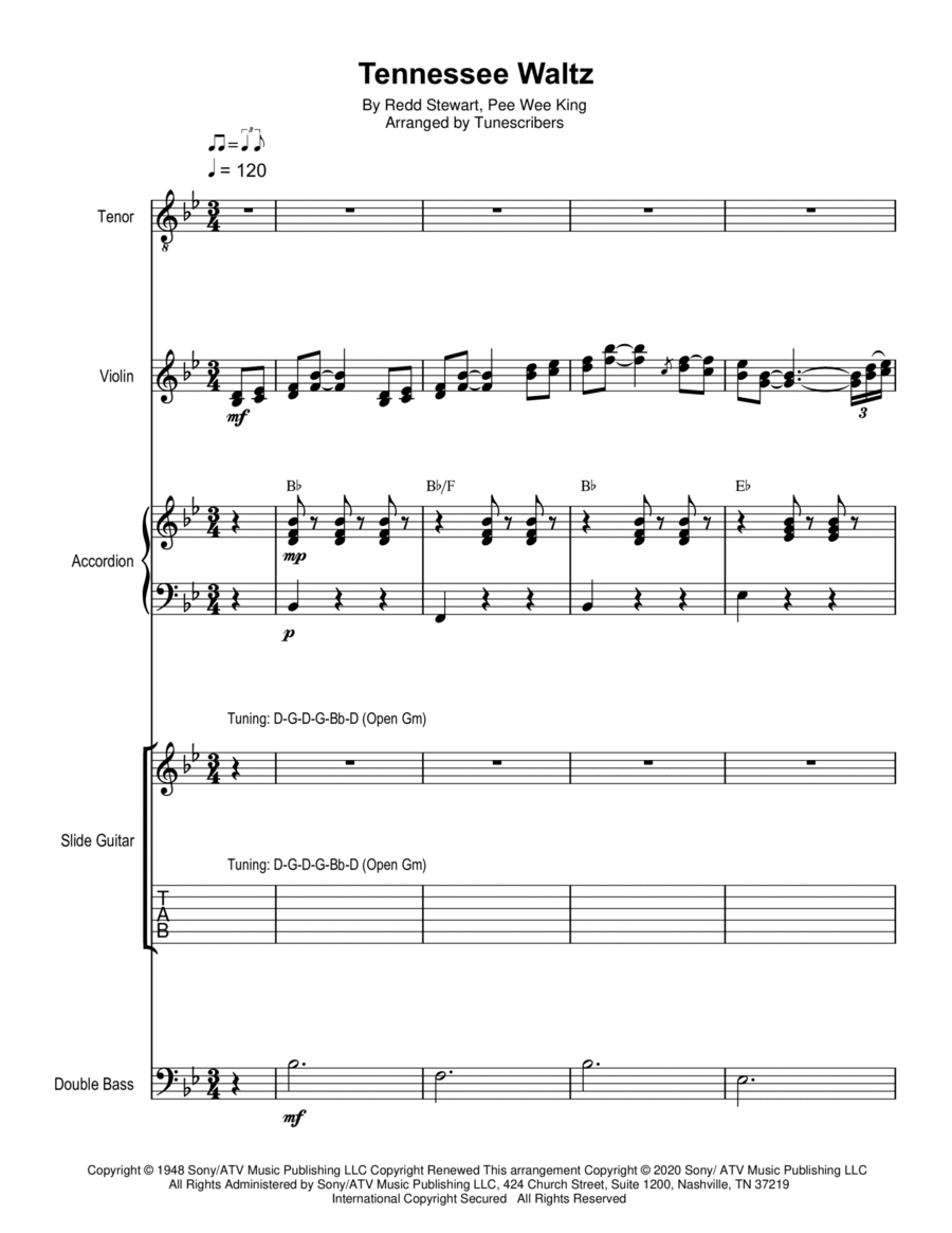 Tennessee Waltz Tennessee Waltz Small Ensemble scores gallery preview page 1