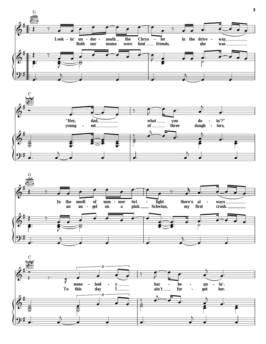 Sweet Summer Piano, Vocal, Guitar scores gallery preview page 3