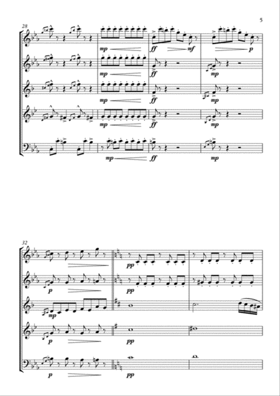 Dance of the Angry Baby Chicks Woodwind Quintet scores gallery preview page 5