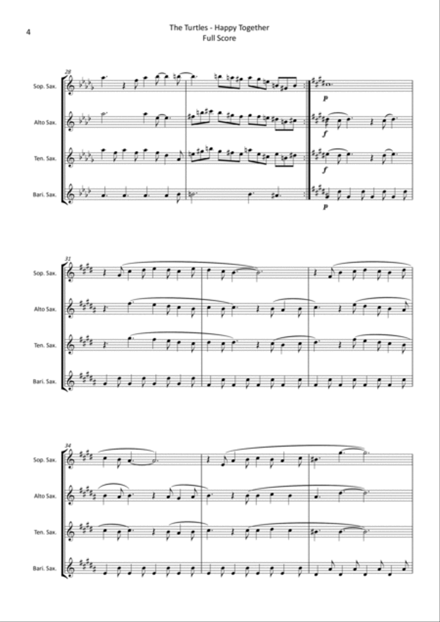 Happy Together Woodwind Quartet scores gallery preview page 6