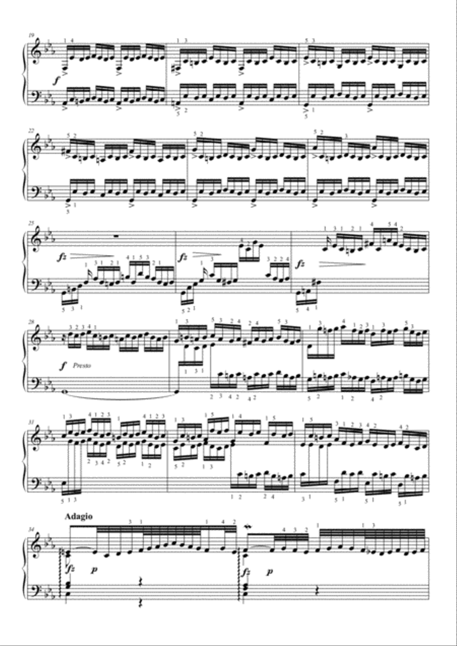 Prelude and Fugue in C minor BWV 847 Piano Solo scores gallery preview page 2
