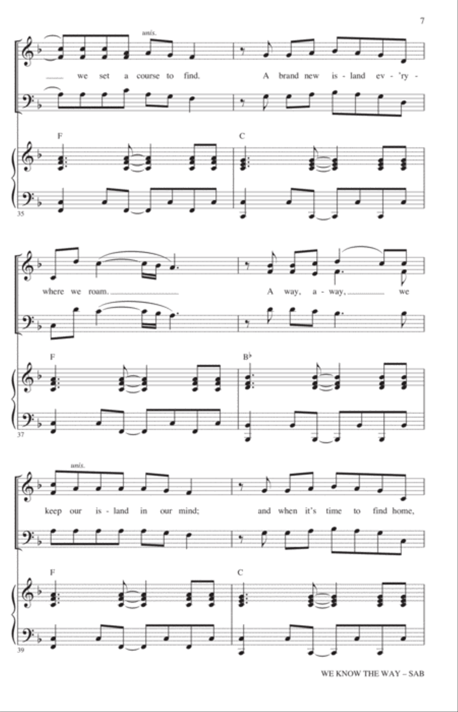 We Know The Way (from Moana) (arr. Roger Emerson) 3-Part scores gallery preview page 6