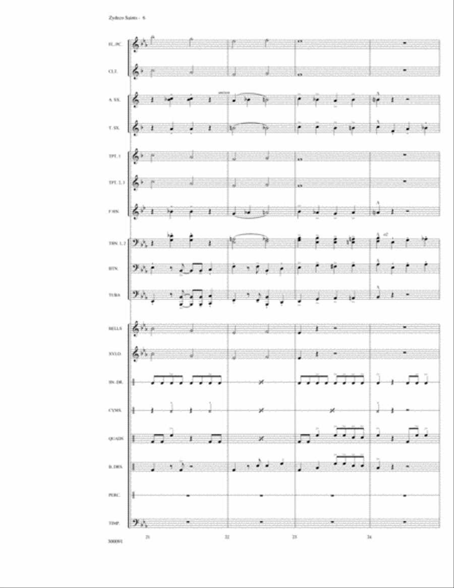 Zydeco Saints Marching Band scores gallery preview page 6