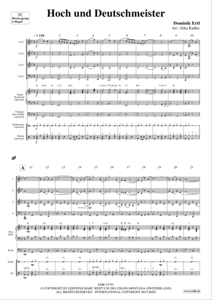 Hoch und Deutschmeister Woodwind Quartet scores gallery preview page 3