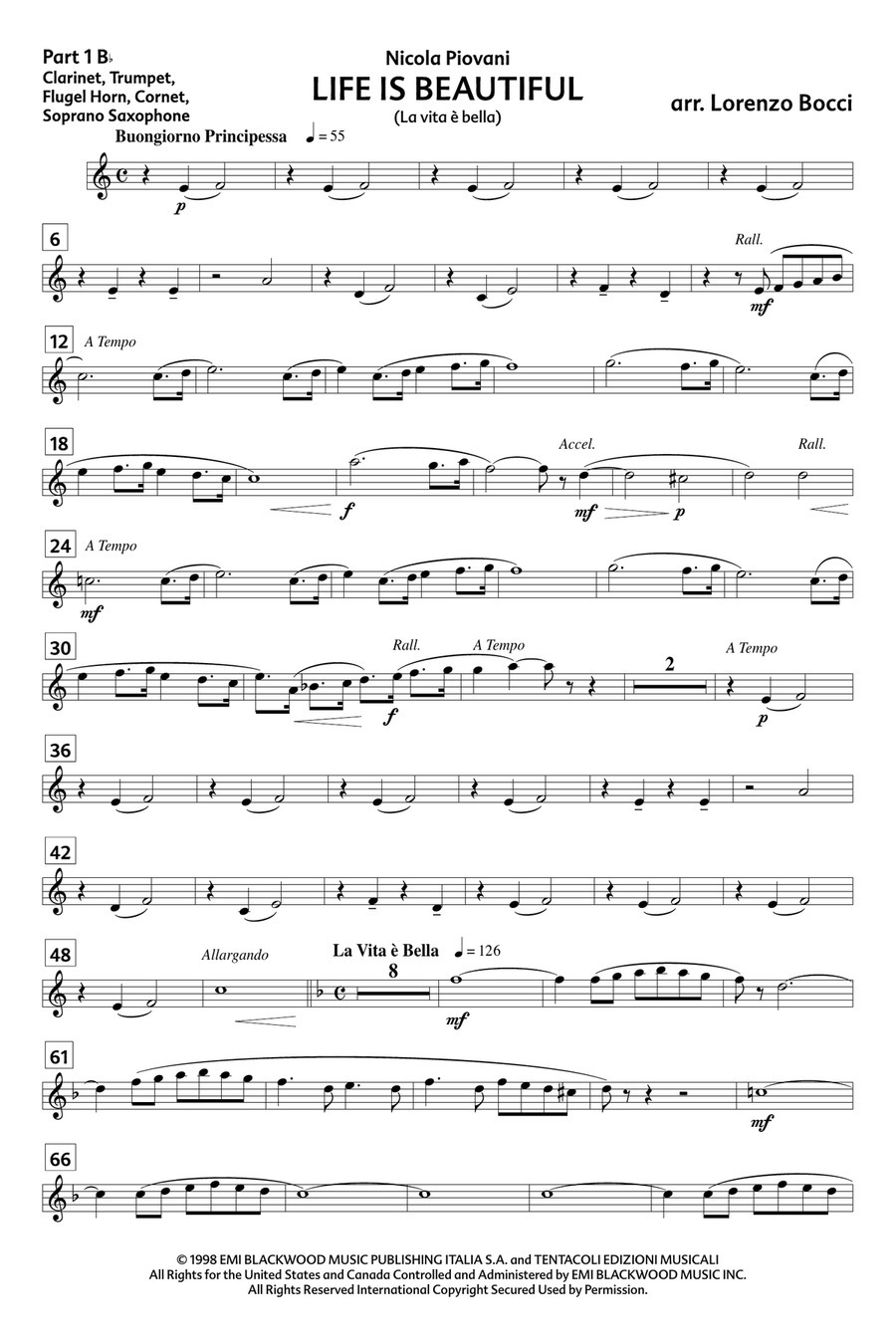Life Is Beautiful (La Vita E Bella) Concert Band scores gallery preview page 4