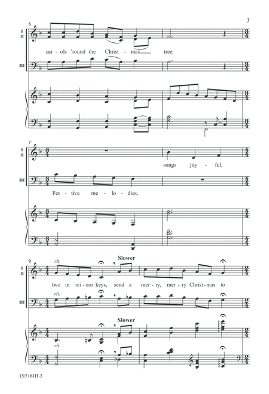 Twelve Carols of Christmas 3-Part scores gallery preview page 3