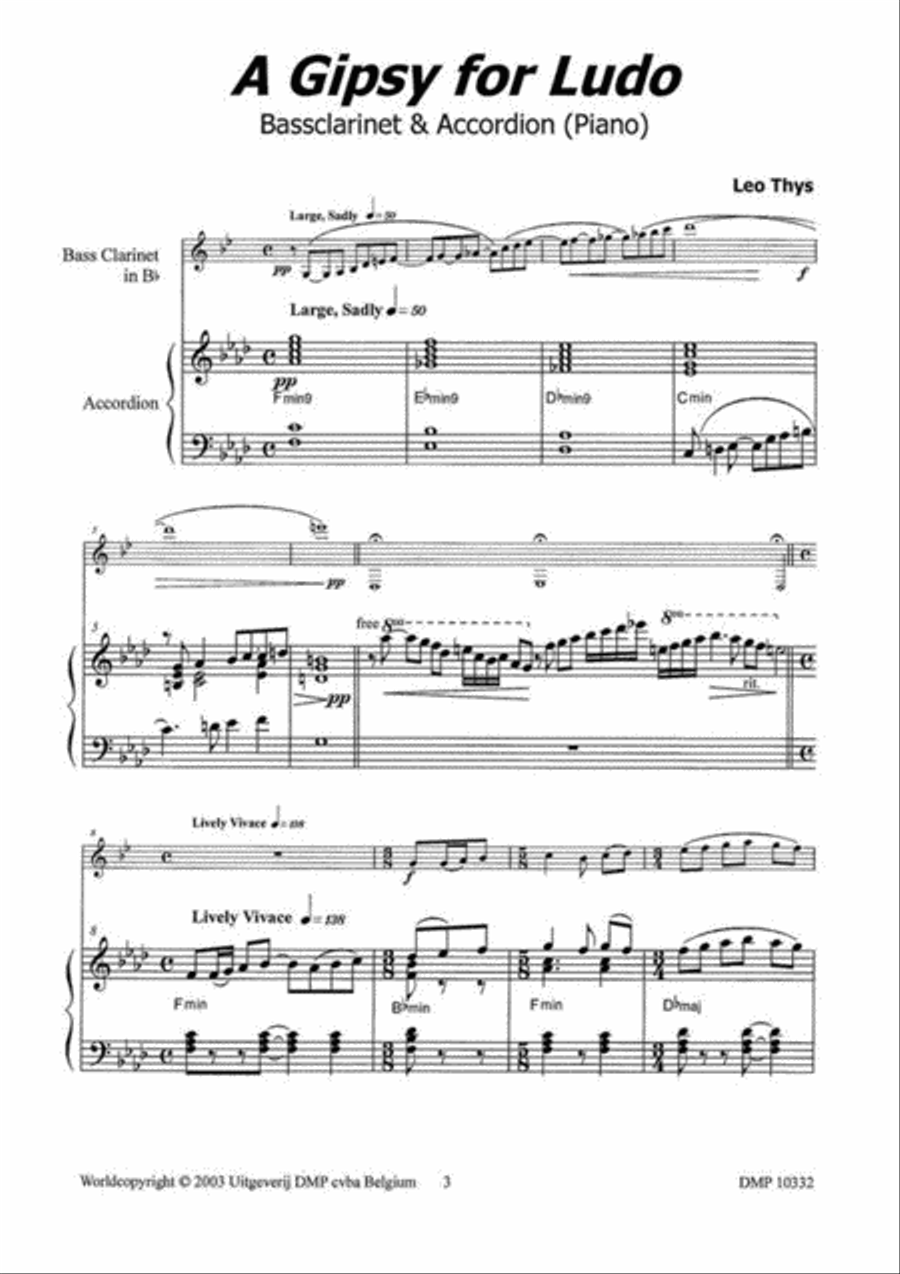 A Gipsy For Ludo Bass Clarinet scores gallery preview page 2