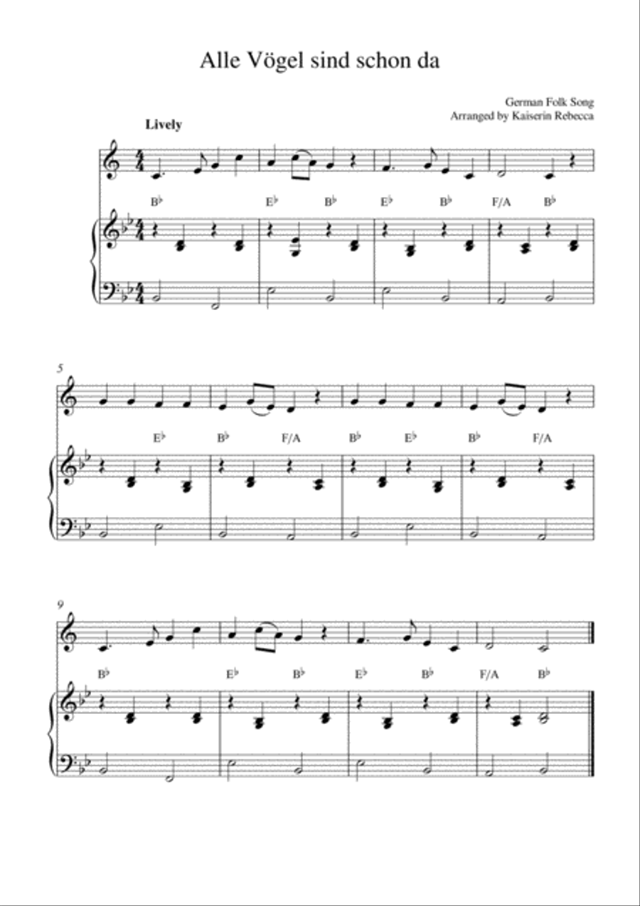 Alle Vögel sind schon da (All the Birds are there/ Spring Song) Trumpet Solo scores gallery preview page 1