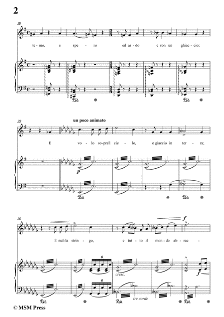 Liszt-Pace non trovo in e minor,for Voice and Piano Voice Solo scores gallery preview page 4