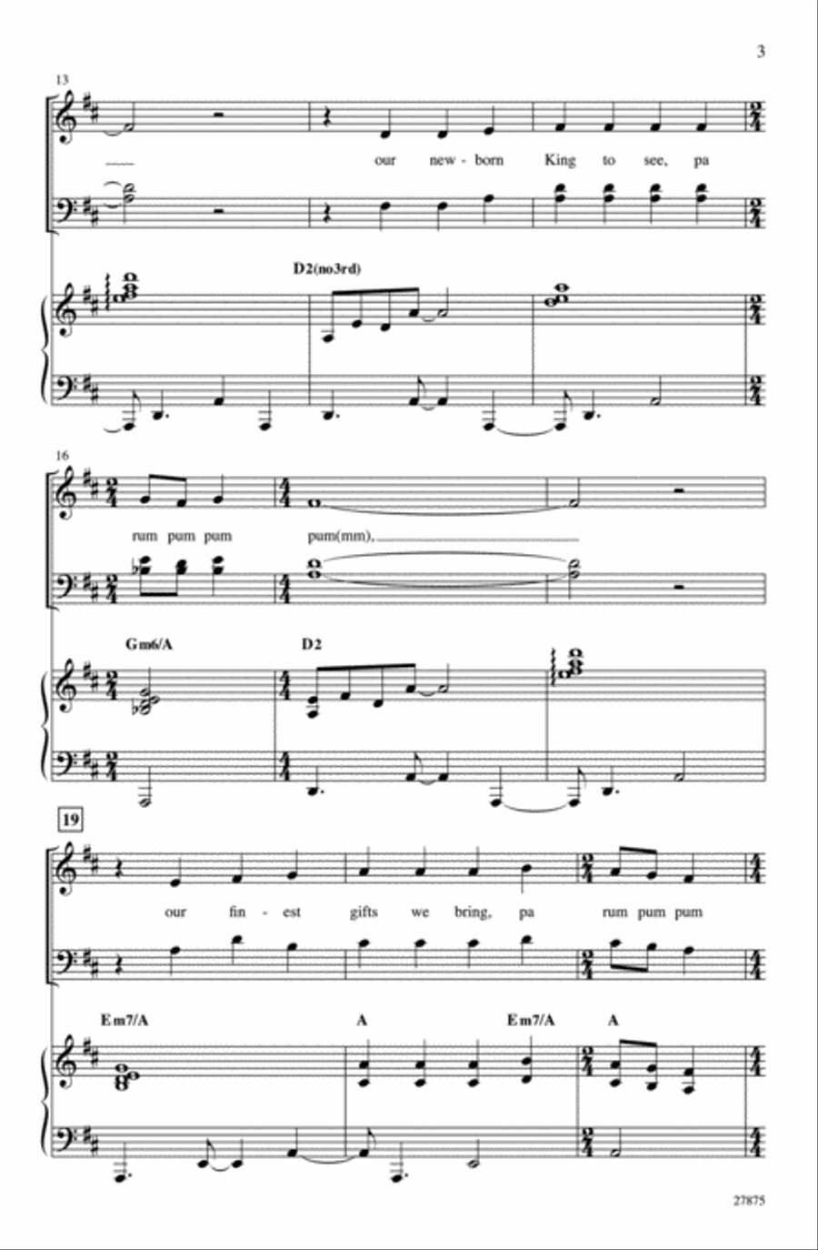 The Little Drummer Boy 4-Part scores gallery preview page 3