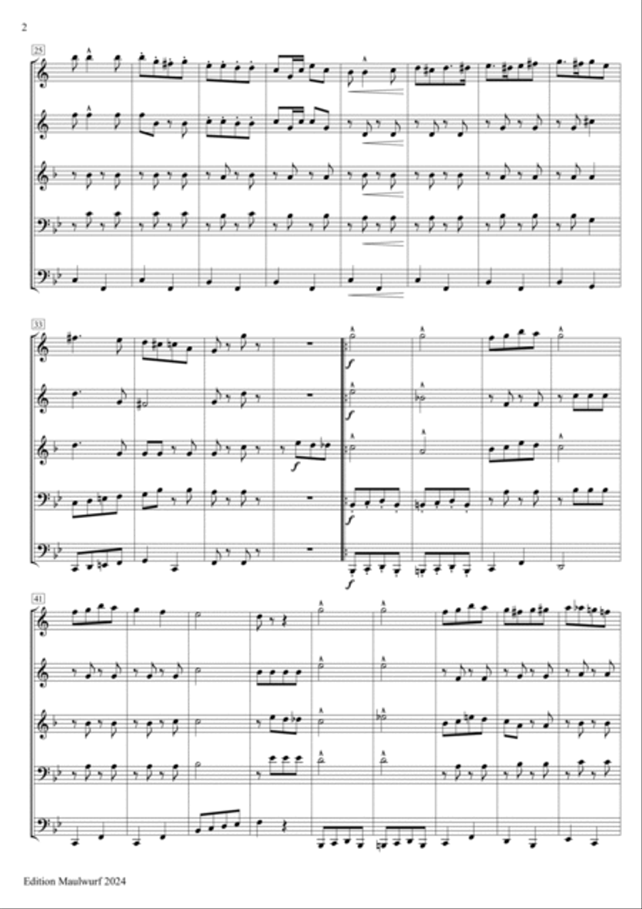 The U.S. Field Artillery March Brass Quintet scores gallery preview page 2