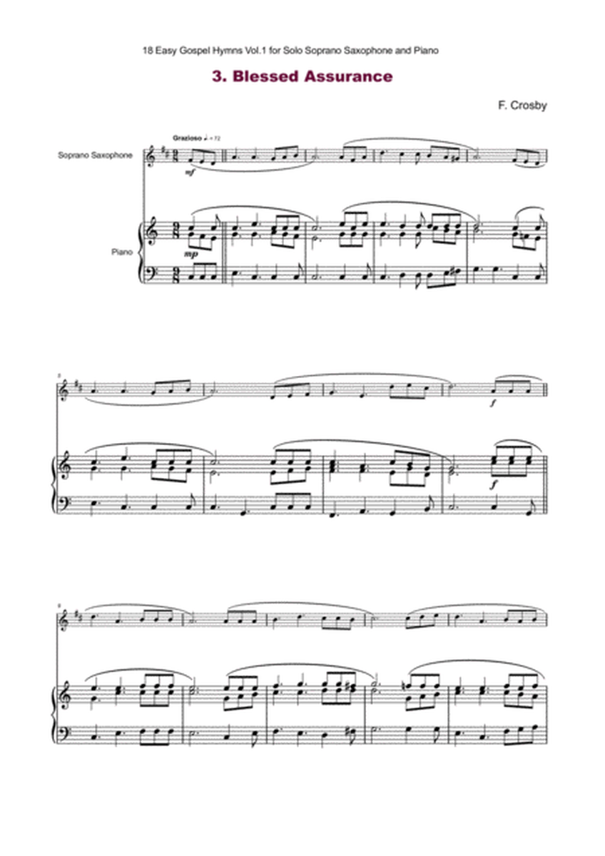 18 Gospel Hymns Vol.1 for Solo Soprano Saxophone and Piano