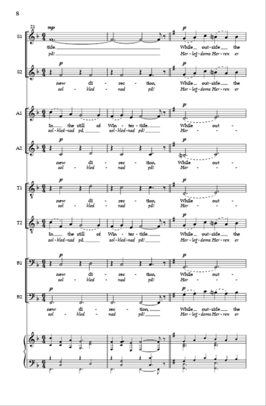 Wintertide/Solrenning Sæle SSAATTBB scores gallery preview page 7