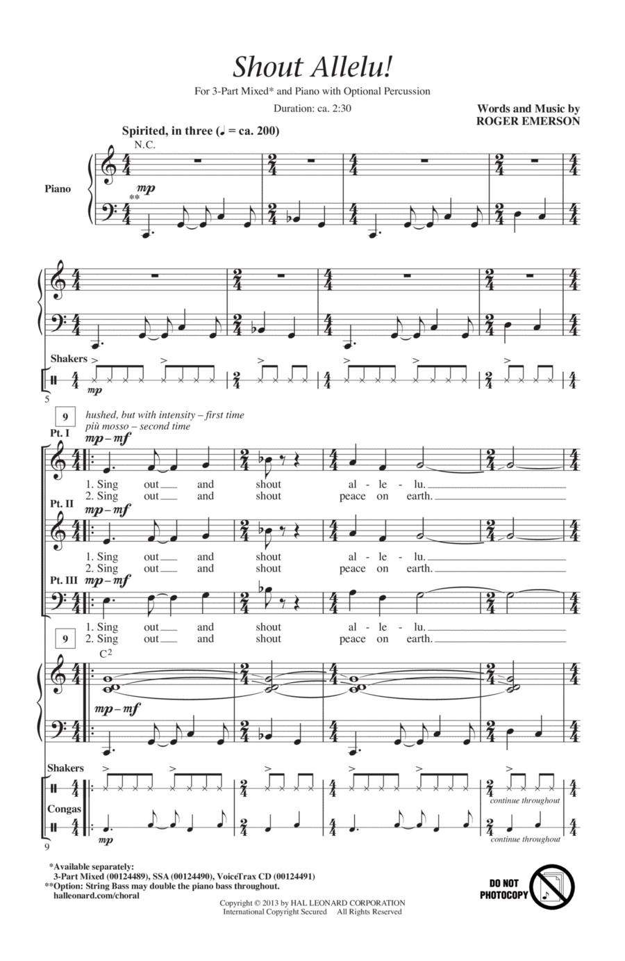 Shout Allelu! 3-Part scores gallery preview page 1