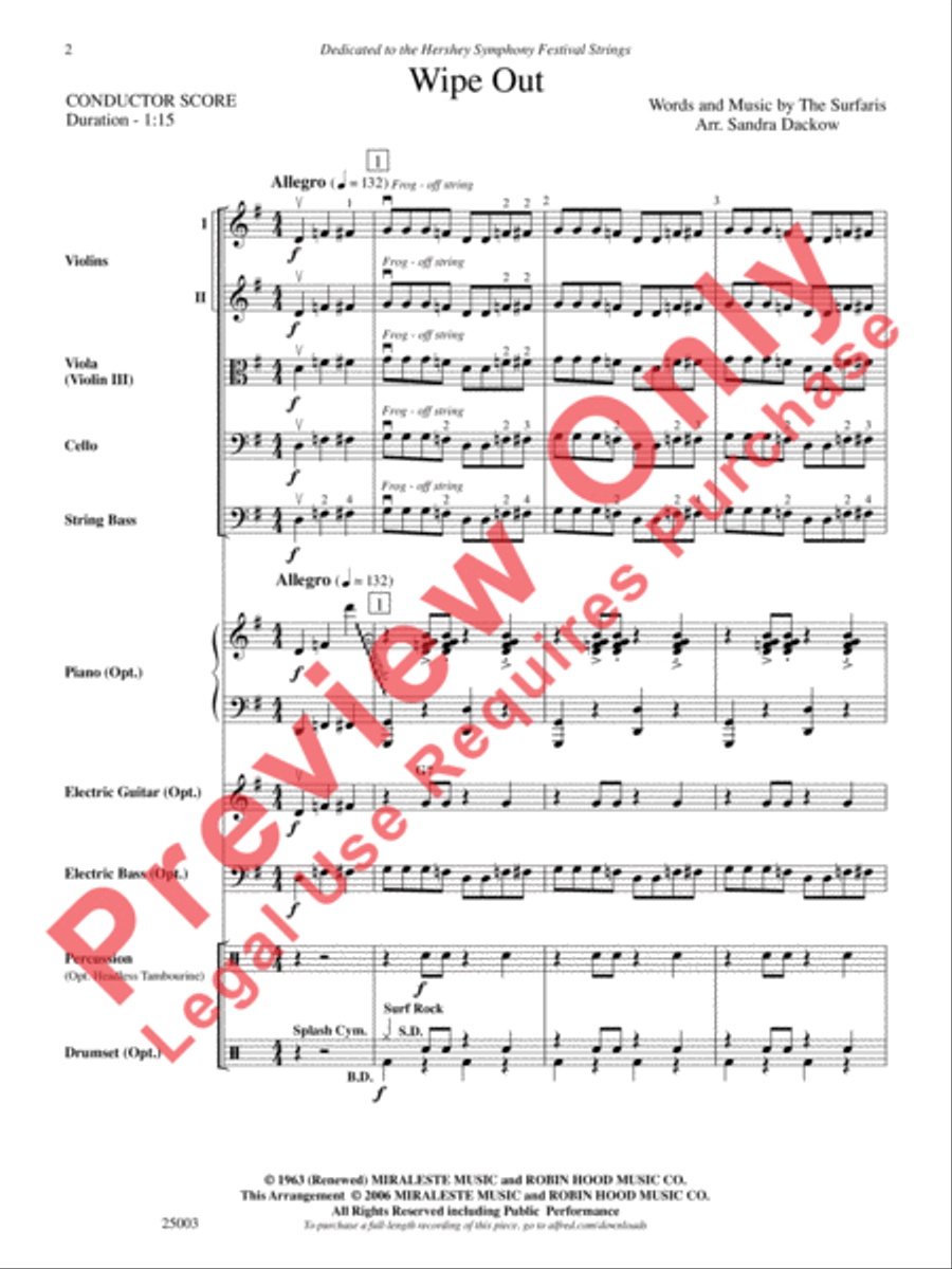Wipe Out Wipe Out String Orchestra scores gallery preview page 4