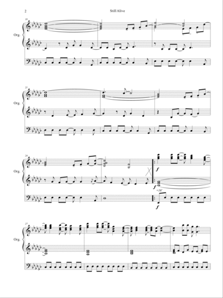 Still Alive Organ Solo scores gallery preview page 3