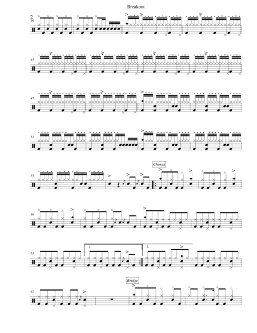 Breakout Drum Set scores gallery preview page 2