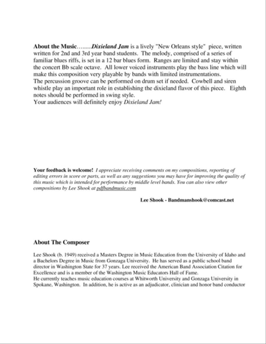 Dixieland Jam Concert Band scores gallery preview page 3