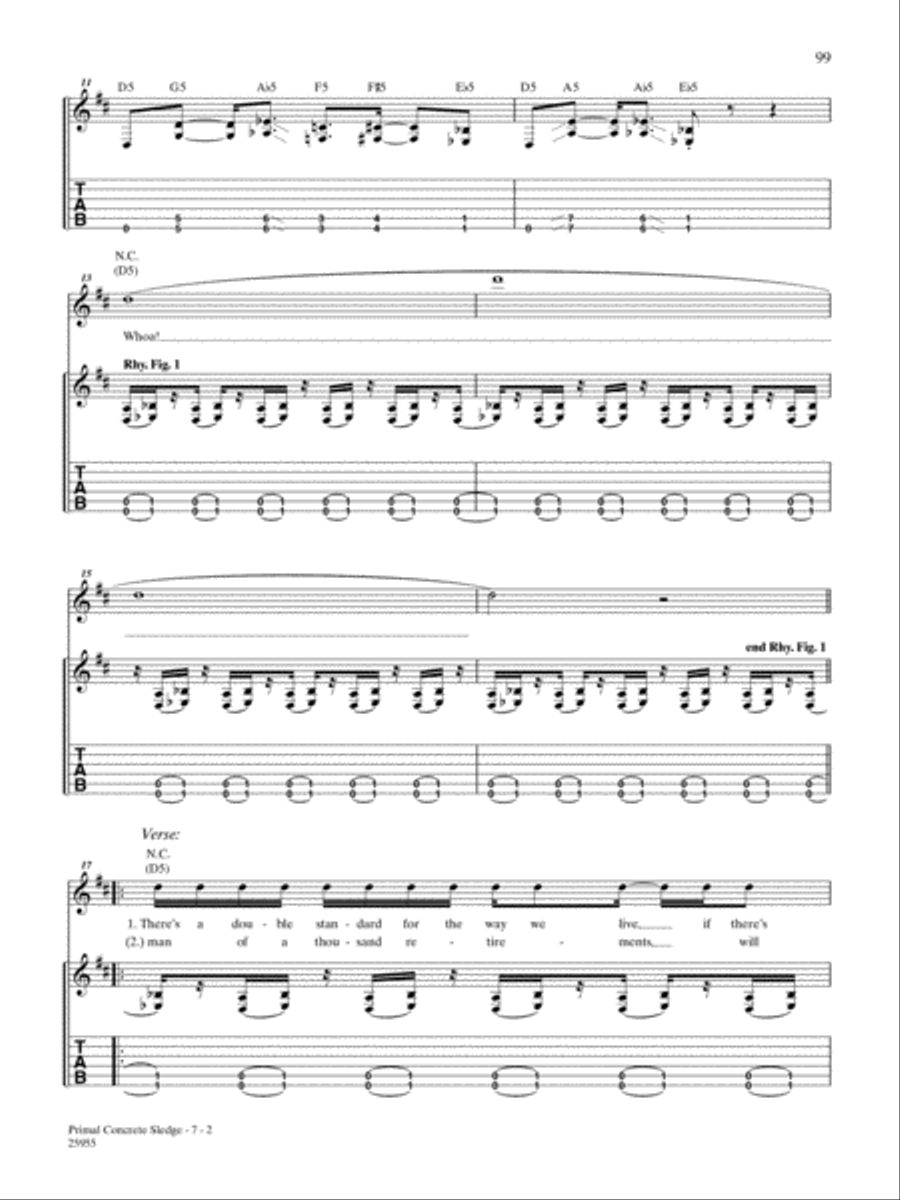Primal Concrete Sledge Guitar Tablature scores gallery preview page 2
