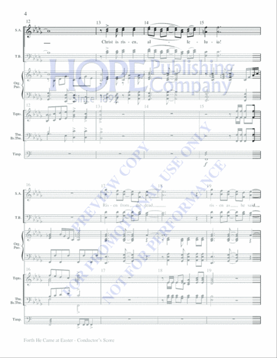 Forth He Came at Easter 4-Part scores gallery preview page 4