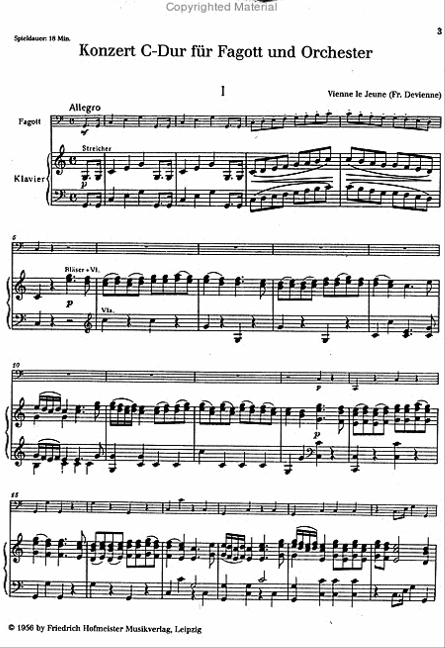 Konzert C-Dur für Fagott und Orchester/ KlA Orchestra scores gallery preview page 2