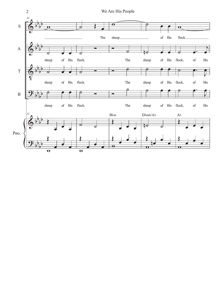We Are His People (Psalm 100) (SATB) 4-Part scores gallery preview page 2