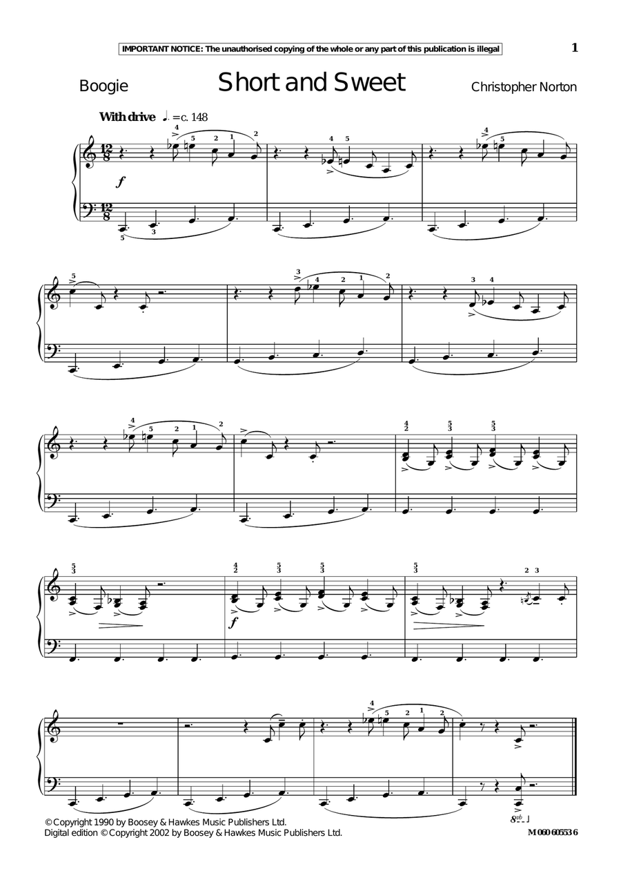 Short And Sweet Piano Solo scores gallery preview page 1