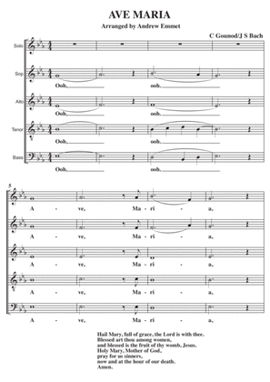 Book cover for Ave Maria (Bach/Gounod) A Cappella SATB