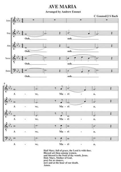 Ave Maria (Bach/Gounod) A Cappella SATB image number null