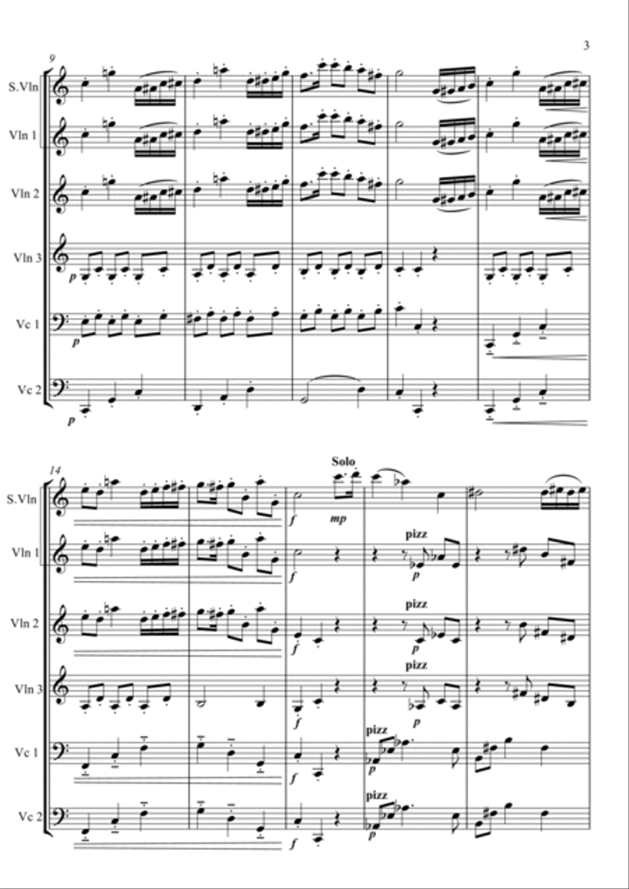 Minuet For Margaret, for Strings. (School Arrangement) Chamber Music scores gallery preview page 3