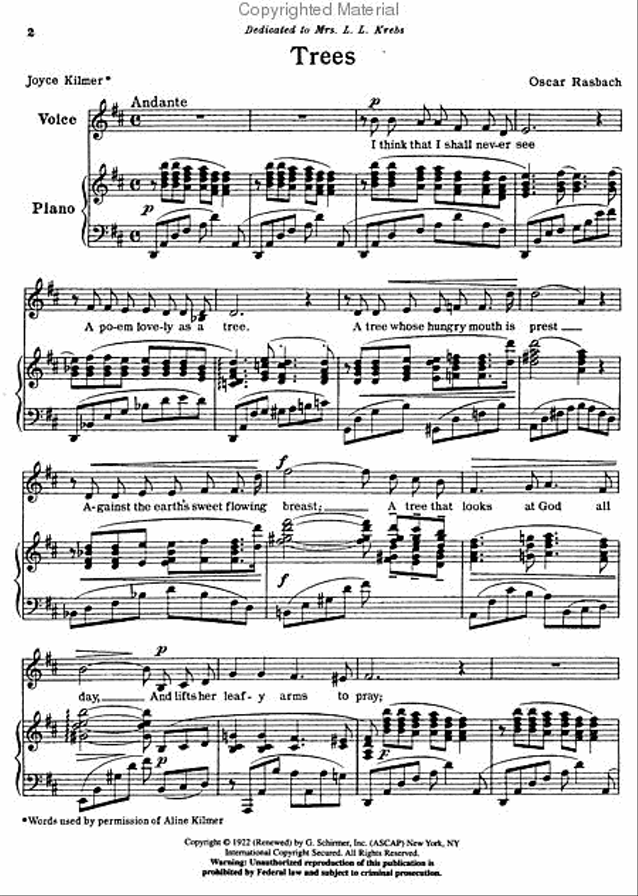 Trees Medium-High Voice scores gallery preview page 2