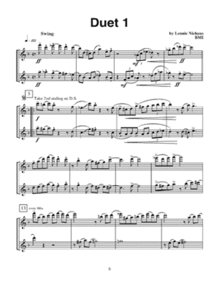 Jazz Flute Duets by Lennie Niehaus Flute - Sheet Music