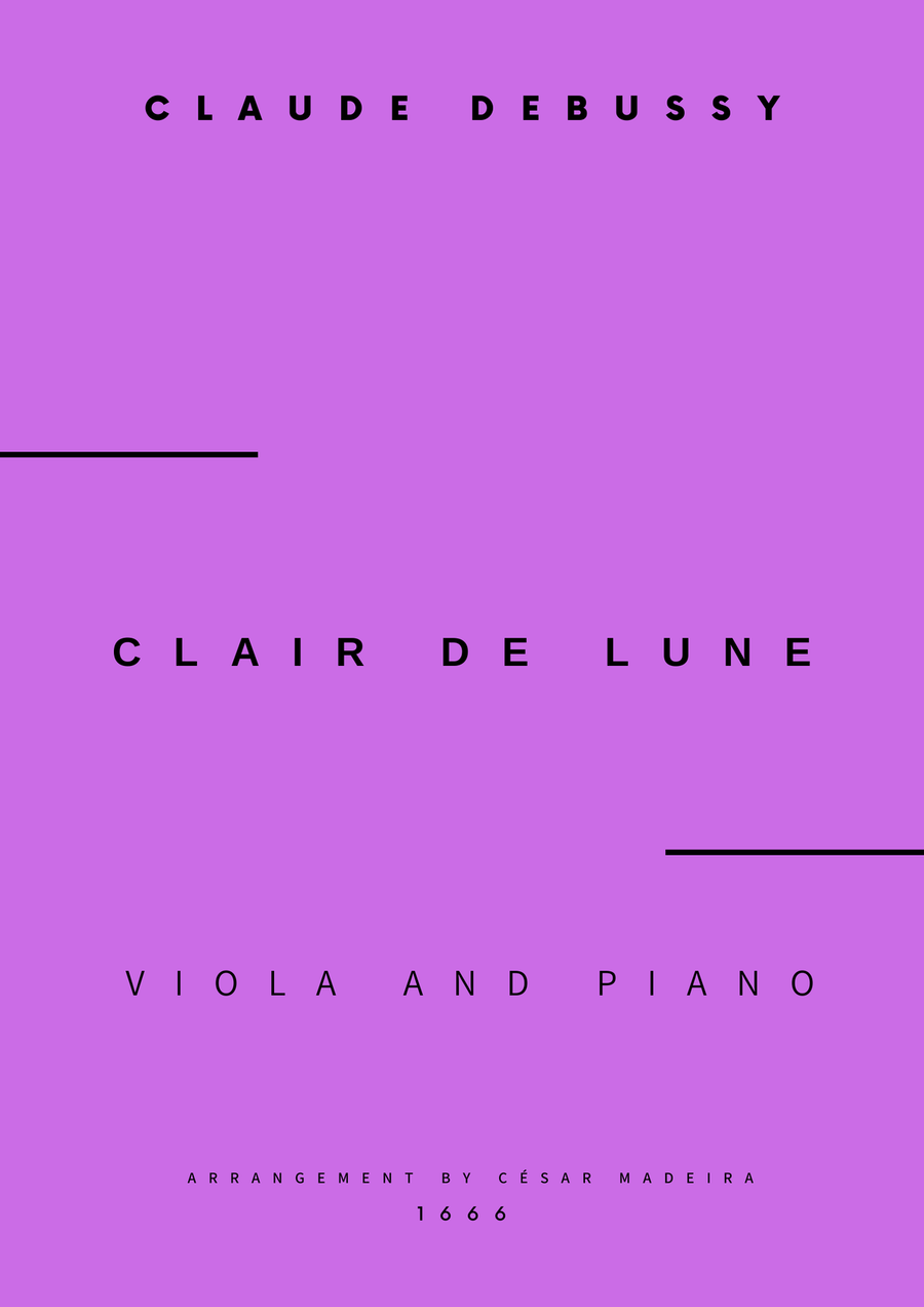 Clair de Lune by Debussy - Viola and Piano (Full Score) Piano scores gallery preview page 1
