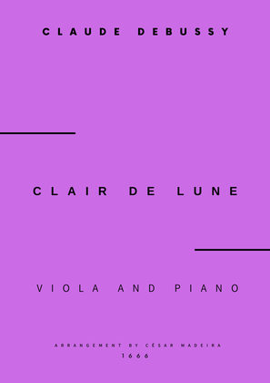 Book cover for Clair de Lune by Debussy - Viola and Piano (Full Score)