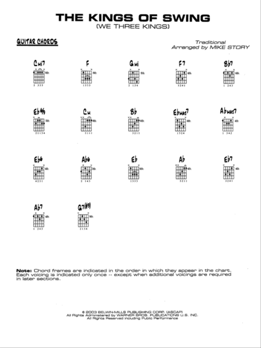 The Kings of Swing (We Three Kings): Guitar Chords Jazz Ensemble scores gallery preview page 1