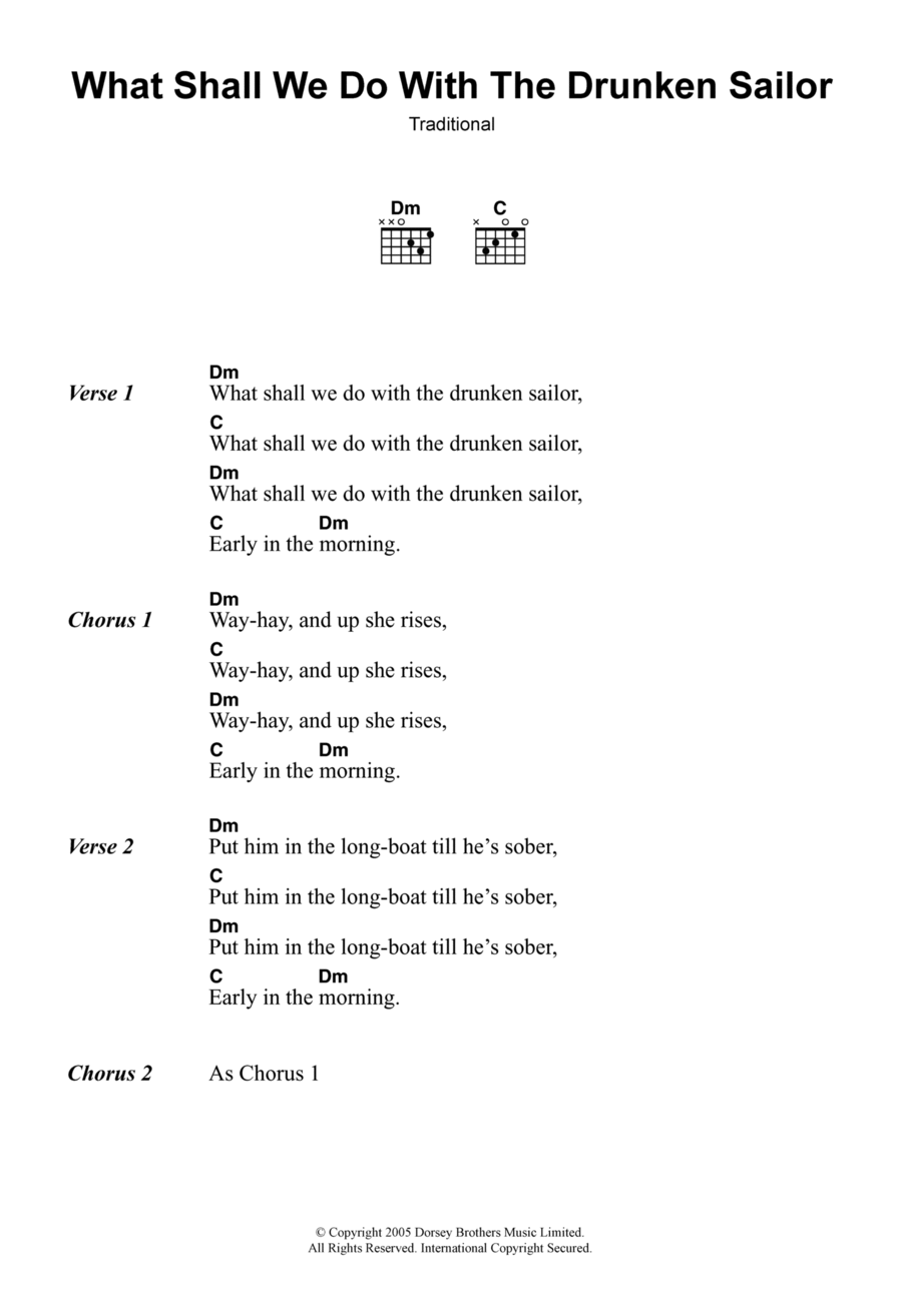 What Shall We Do With The Drunken Sailor Acoustic Guitar scores gallery preview page 1