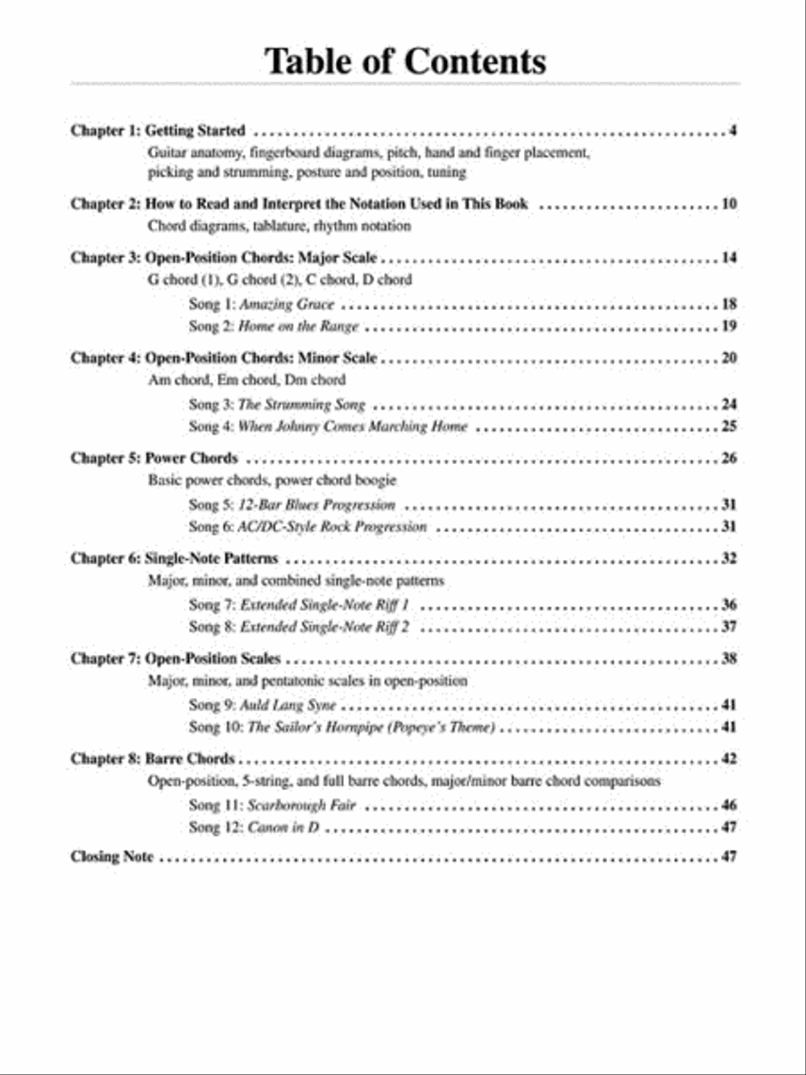Teach Yourself to Play Guitar Guitar Tablature scores gallery preview page 2
