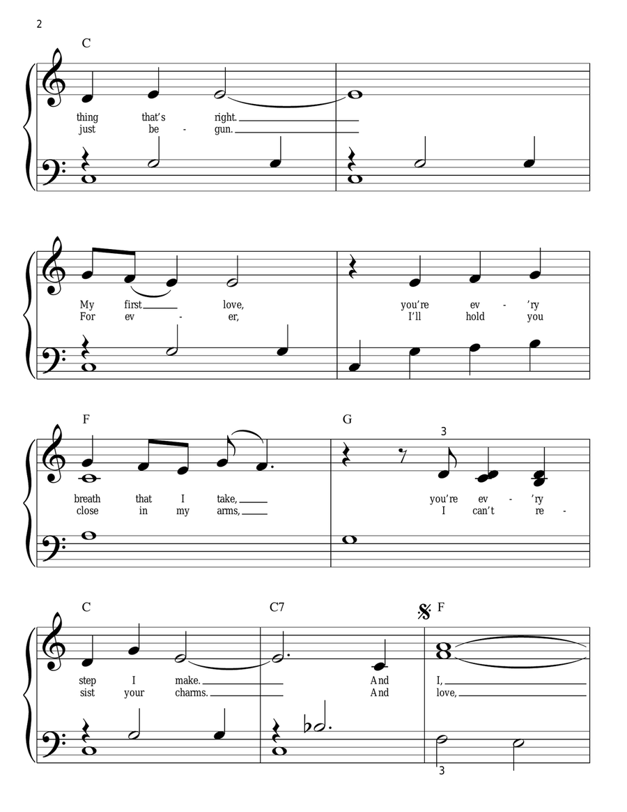 Endless Love Easy Piano scores gallery preview page 2