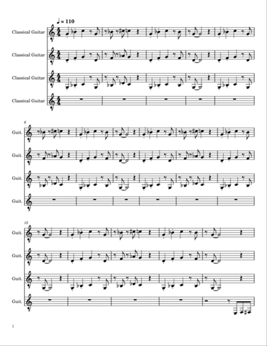 Smoke On The Water Smoke On The Water Guitar Ensemble scores gallery preview page 2