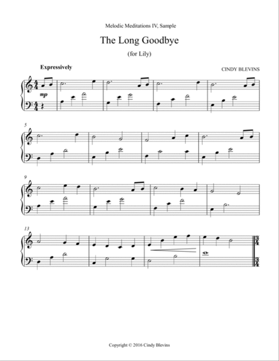 Melodic Meditations IV, 10 original solos for Lever or Pedal Harp Pedal Harp scores gallery preview page 5