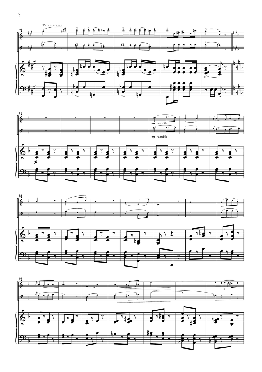 Bizet Prelude to Act 1 from Carmen, for piano trio, PB301 Piano Trio scores gallery preview page 3