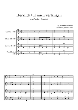 Bach's Choral - "Herzlich tut mich verlangen" (Clarinet Quartet)